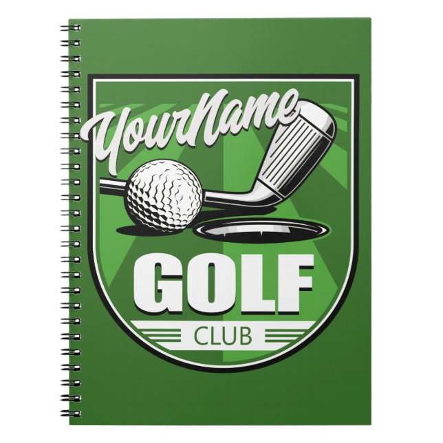 Cuaderno Jugador de Golf Club NAME Pro Golfer Personalizado (Frente)