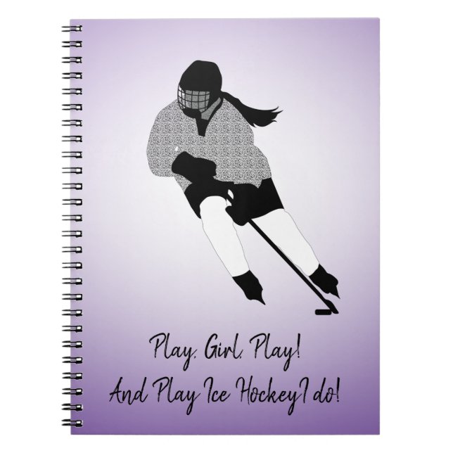 Cuaderno Jugador de hockey sobre hielo chica (Frente)