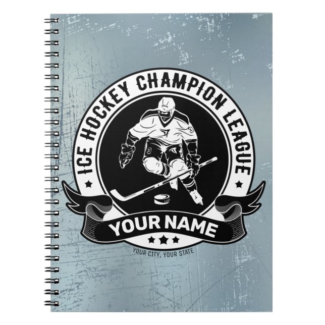 Cuaderno Jugador de hockey sobre hielo personalizado atleta (Frente)
