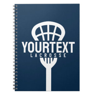 Cuaderno Jugador de Lacrosse EQUIPO TEXTO PERSONALIZADO Mal