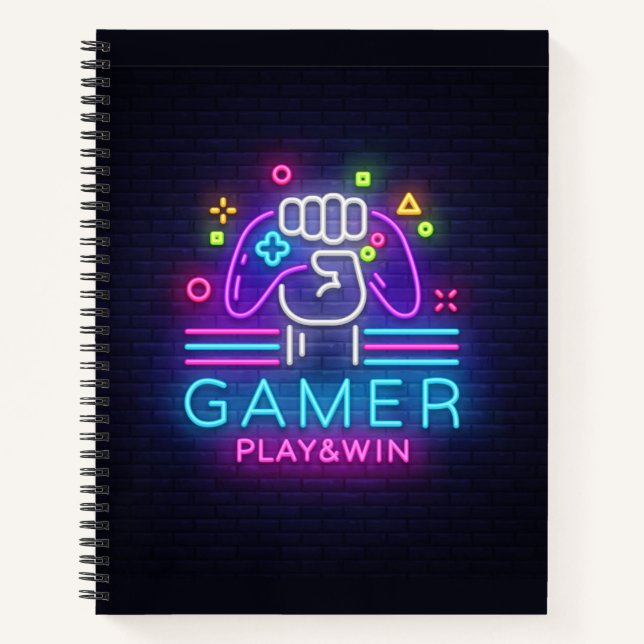 Cuaderno Jugador de letrero de neón (Anverso)
