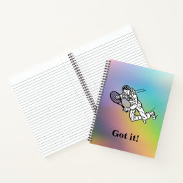 Cuaderno Jugador De Tenis Astronauta Spaceman Con Texto