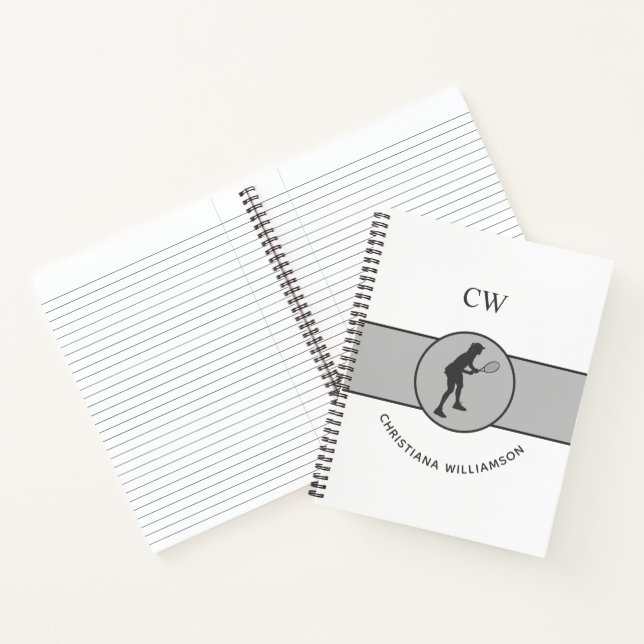 Cuaderno Jugador de tenis Chica regalo Personalizado (Interior)