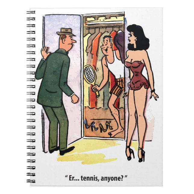 Cuaderno Jugador de tenis con experiencia, divertido (Frente)