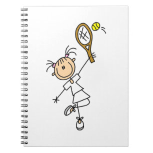 Cuaderno Jugador de tenis femenino con figura de palo