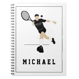 Cuaderno Jugador de tenis masculino golpeando de forehand y