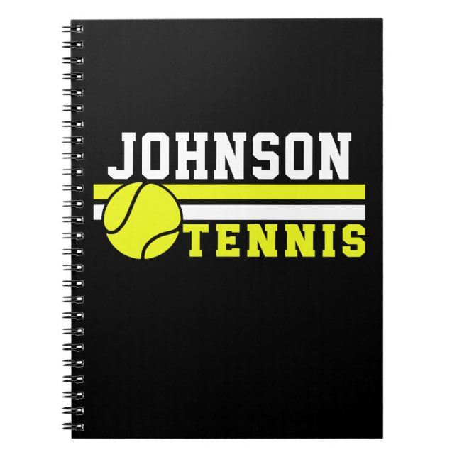 Cuaderno Jugador de tenis NOMBRE Ball Game Court Personaliz (Frente)