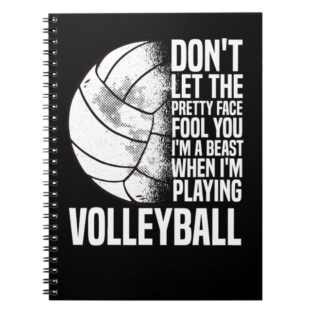 Cuaderno Jugador de voleibol Chica entrenamiento Deportes (Frente)