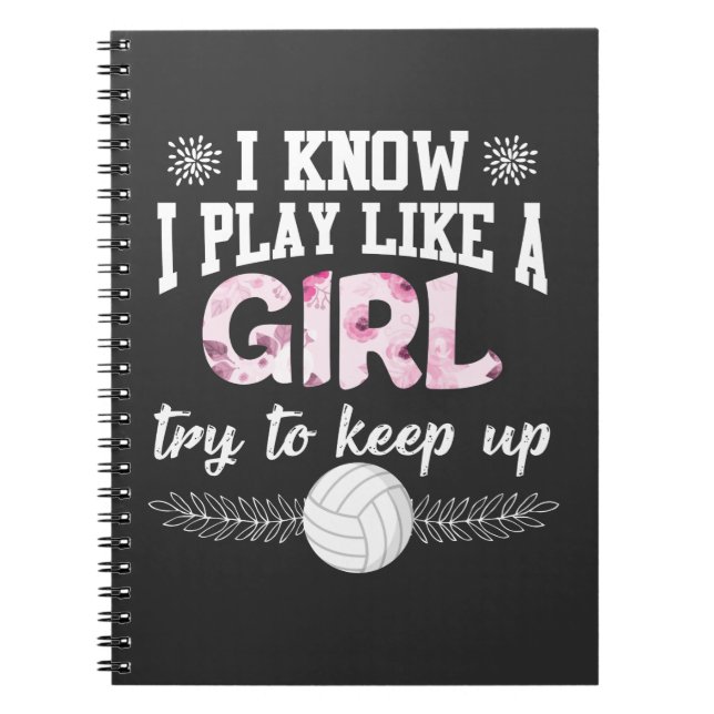 Cuaderno Jugador De Voleibol Playa Juega Como Un Deportivo  (Frente)