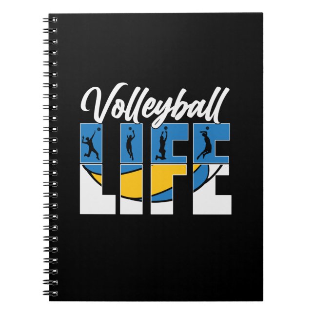 Cuaderno Jugador de voleibol | Vida útil del voleibol (Frente)