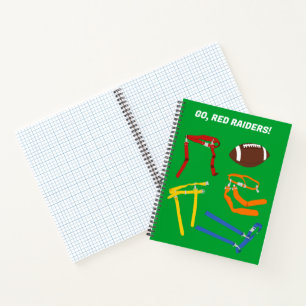 Cuaderno Jugador entrenador de fútbol de bandera personaliz