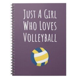 Cuaderno Jugador Giratorio de Chicas de voleibol rosado