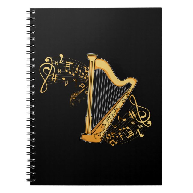 Cuaderno Jugador Harp Regala a Chicas Harpist Women Music H (Frente)