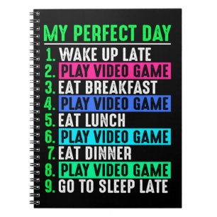 Cuaderno Jugador Mi Día Perfecto Jugar Videojuegos