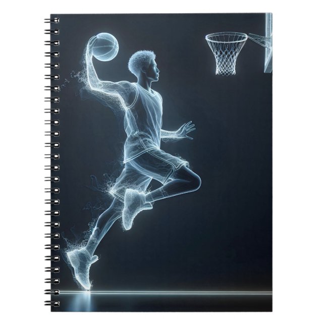 Cuaderno Jugador Neon Basketball con senderos ligeros (Frente)