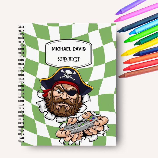 Cuaderno Jugador Pirata Genial Sosteniendo Controlador de V (Subido por el creador)