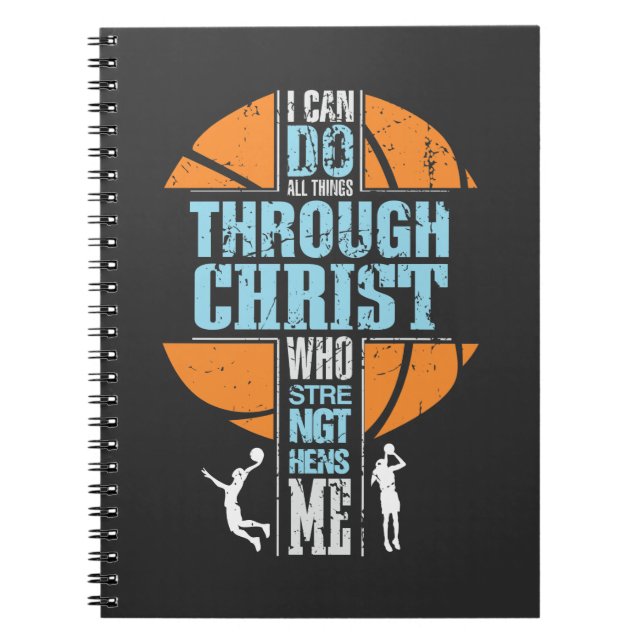 Cuaderno Jugador religioso de baloncesto filipino 4:13 Chri (Frente)