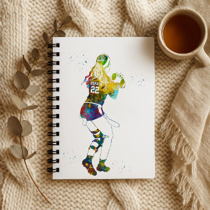 Cuaderno Jugadora de fútbol bandera femenino