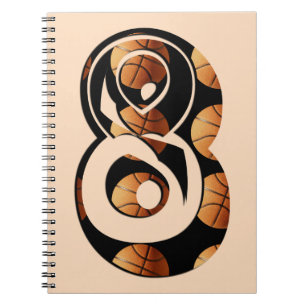 Cuaderno Jugadores De Baloncesto Número Ocho Con Baloncesto