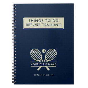 Cuaderno Jugadores de equipo de tenis con nombre de club az