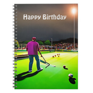 Cuaderno Jugando bolos de césped iluminado, bloc de notas d