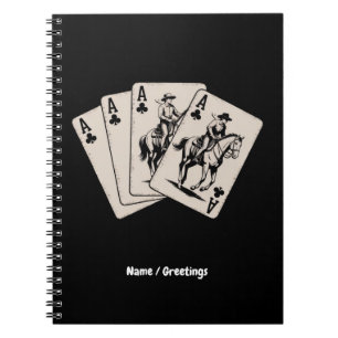 Cuaderno Jugando con tarjeta de póker Chica de países occid