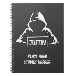 Cuaderno Jugar al estudio duro Harder Moda fría T-Shirt