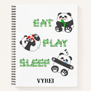 Cuaderno Jugar Sleep Cute Baby Panda Vida Cómoda