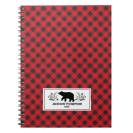 Cuaderno Juguete de búfalo de lumberjack rojo personalizado