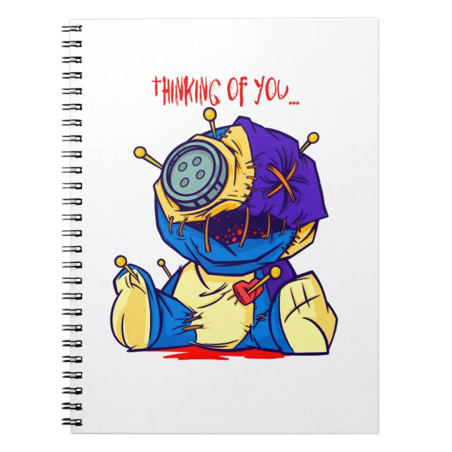 Cuaderno Juguete espeluznante de Vudú - PENSANDO EN TI (Frente)
