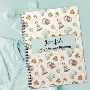 Cuaderno Juguetes antiguos Boho Baby Shower Planner-Keepsak