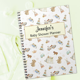 Cuaderno Juguetes de época amarillos de Baby Shower Planner