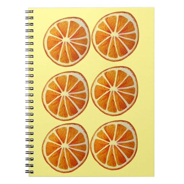 Cuaderno Juicoy naranja slice acuarela patrón arte pop arte (Frente)