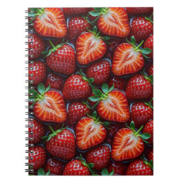 Cuaderno Juicy Fresh Red Strawberries Summer Fruit Pattern