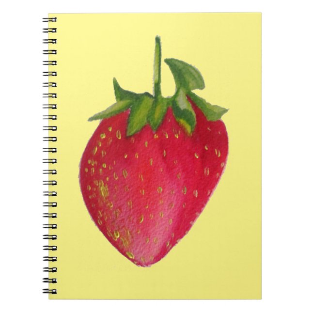 Cuaderno Juicy Strawberry watercolor arte macro (Frente)