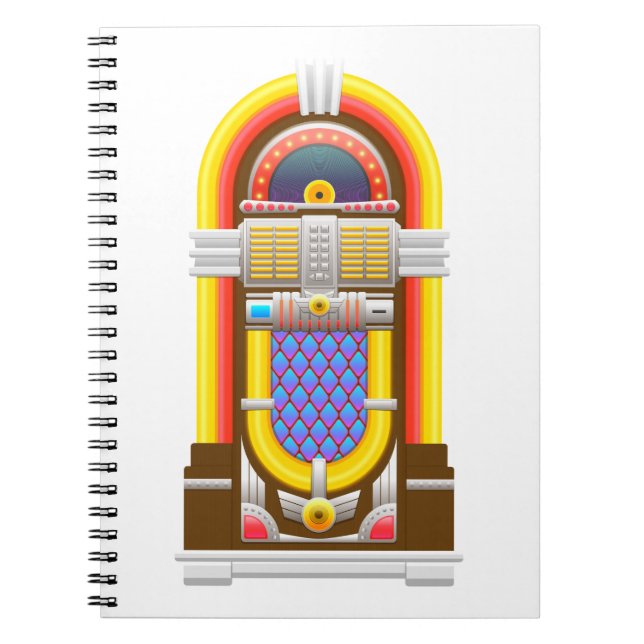 Cuaderno Jukebox de estilo antiguo de los años 50 (Frente)