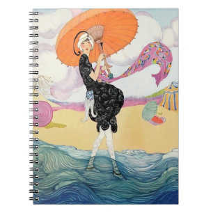 Cuaderno Julio de 1919 Mujer de moda Helen Dryden en la pla