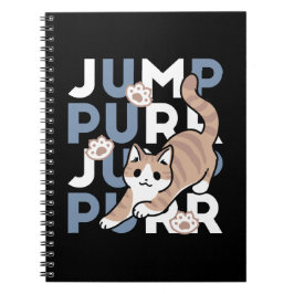 Cuaderno Jump Purr Jump: Playful Cat Design con arte divert