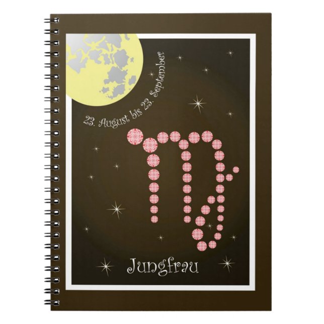 Cuaderno Jungfrau 23. Agosto bis 23. Septiembre Notizheft (Frente)