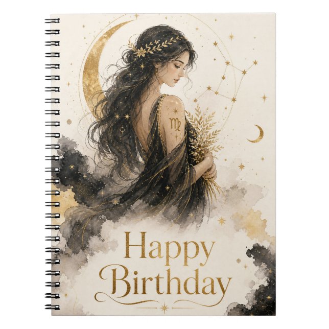 Cuaderno Jungfrau Happy Birthday Aquarell Design (Frente)