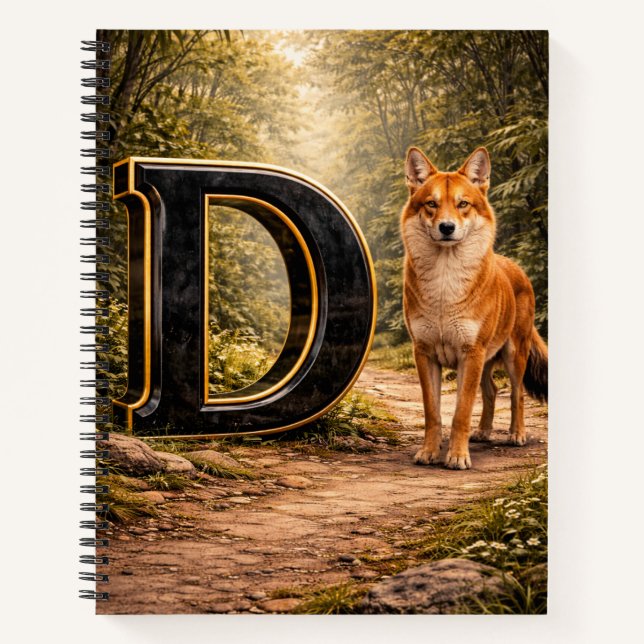 Cuaderno Jungle Alphabet Letter D Dingo Education Notebook (Anverso)