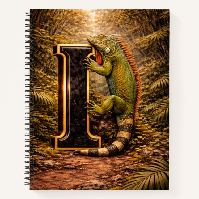 Cuaderno Jungle Alphabet Letter I Iguana Gold Educational  (Anverso)