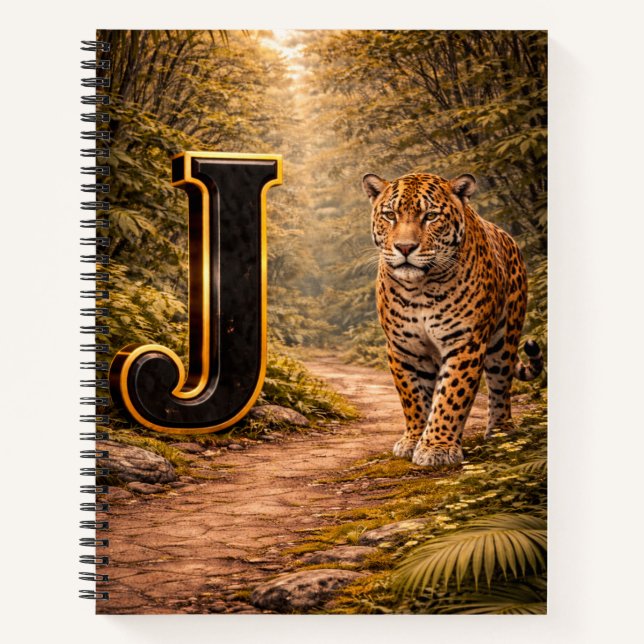 Cuaderno Jungle Alphabet Letter J Jaguar Gold Educational  (Anverso)