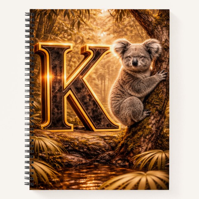 Cuaderno Jungle Alphabet Letter K Koala Gold Educational  (Anverso)