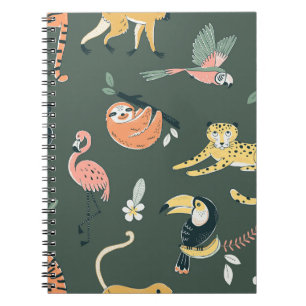 Cuaderno Jungle Animales Flora vintage Fauna