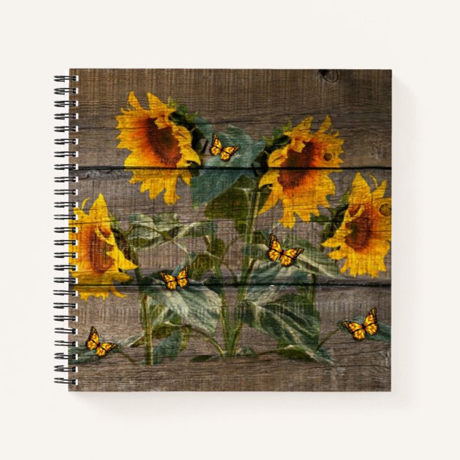 Cuaderno Junta de Barniz de Mariposas Rusas Sunflower (Anverso)