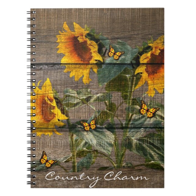 Cuaderno Junta de Barras Rusas de Mariposas de girasoles (Frente)