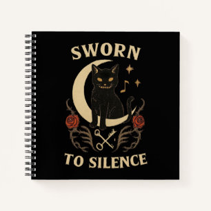 Cuaderno Jurado para silenciar Halloween de Gato Gótico Neg
