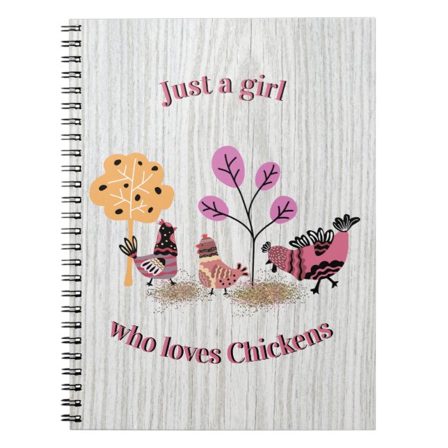 Cuaderno Just A Girl Who Loves Chickens Country Folk Art   (Frente)