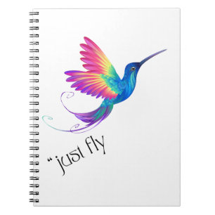 Cuaderno Just Fly - Vibrant Rainbow Hummingbird Art for Fre